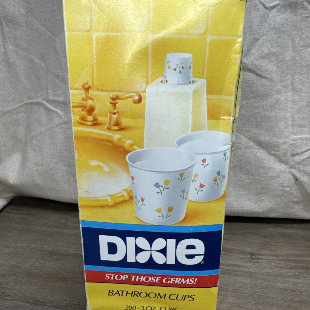 VTG 100+ Dixie Bathroom Cups 3oz  Soft Tones Flower Floral Design NOB 1/2 sleeve